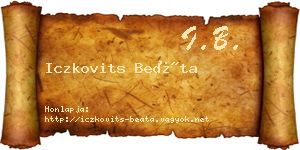 Iczkovits Beáta névjegykártya