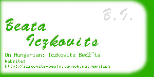 beata iczkovits business card